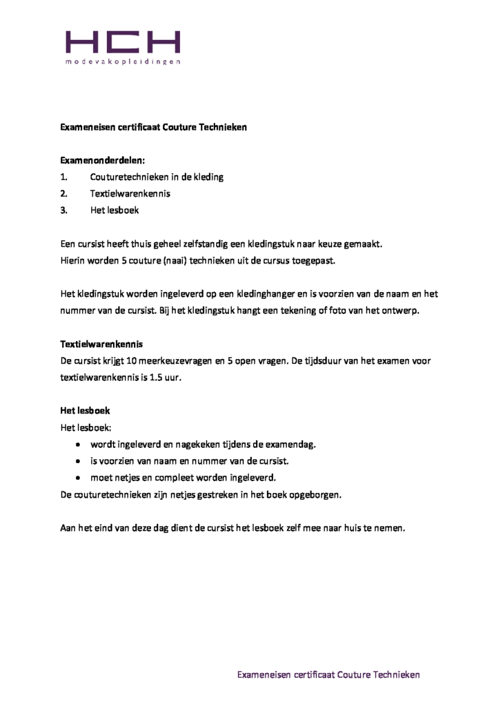 HCH-cursussen